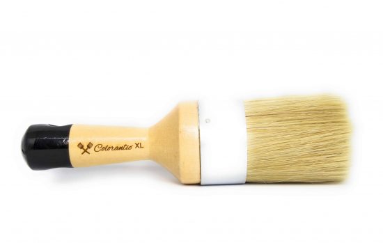 XL Round Natural Silk Bristles Chalk and Milk Paint Brush (for Fabric, Paint, Wax)
