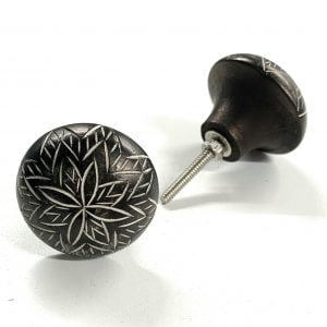 Black and brown wood knob – knob031 (Pack of 2) | Poignée bois noire et brune knob031 (Paquet de 2)