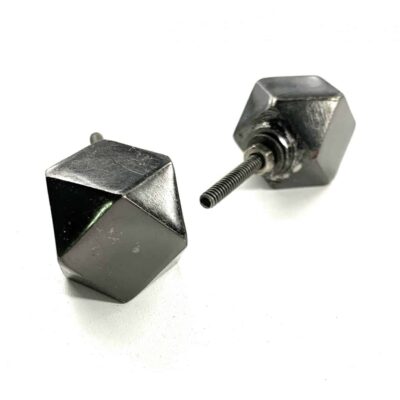 Black metal button knob - knob028 (Pack of 2) | Poignée bouton métal noir knob028 (Paquet de 2)