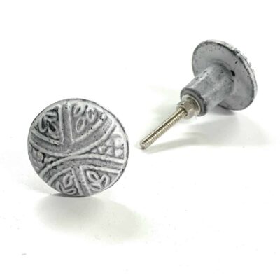 Grey and White Washed Metal Knob for drawers and cabinets