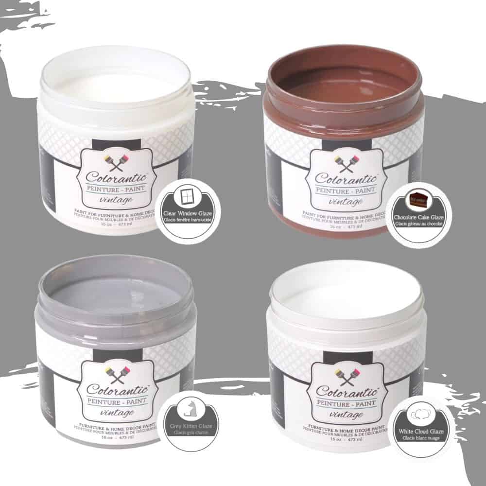 Brown White Grey Clear Glaze Stain Colorantic Chalk Based Paint