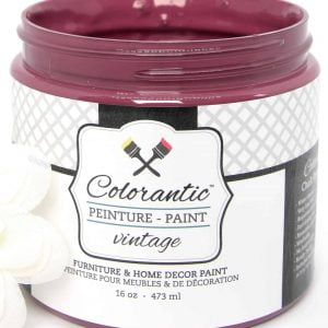 Glass of wine - Red purple plum chalk based paint - Verre de vin