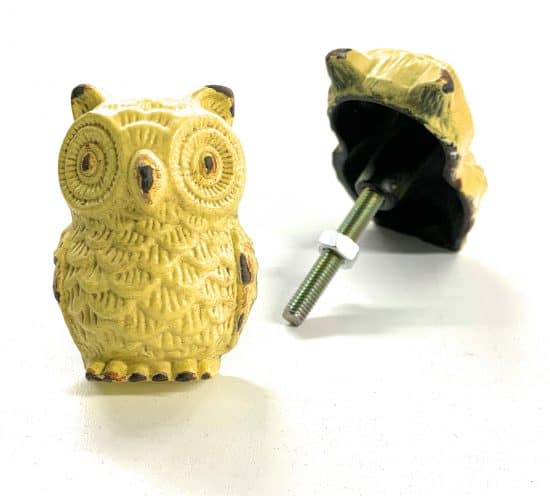 Yellow Owl Knob for drawers and cabinets