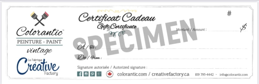 Gift Certificate – Colorantic/Creative Factory