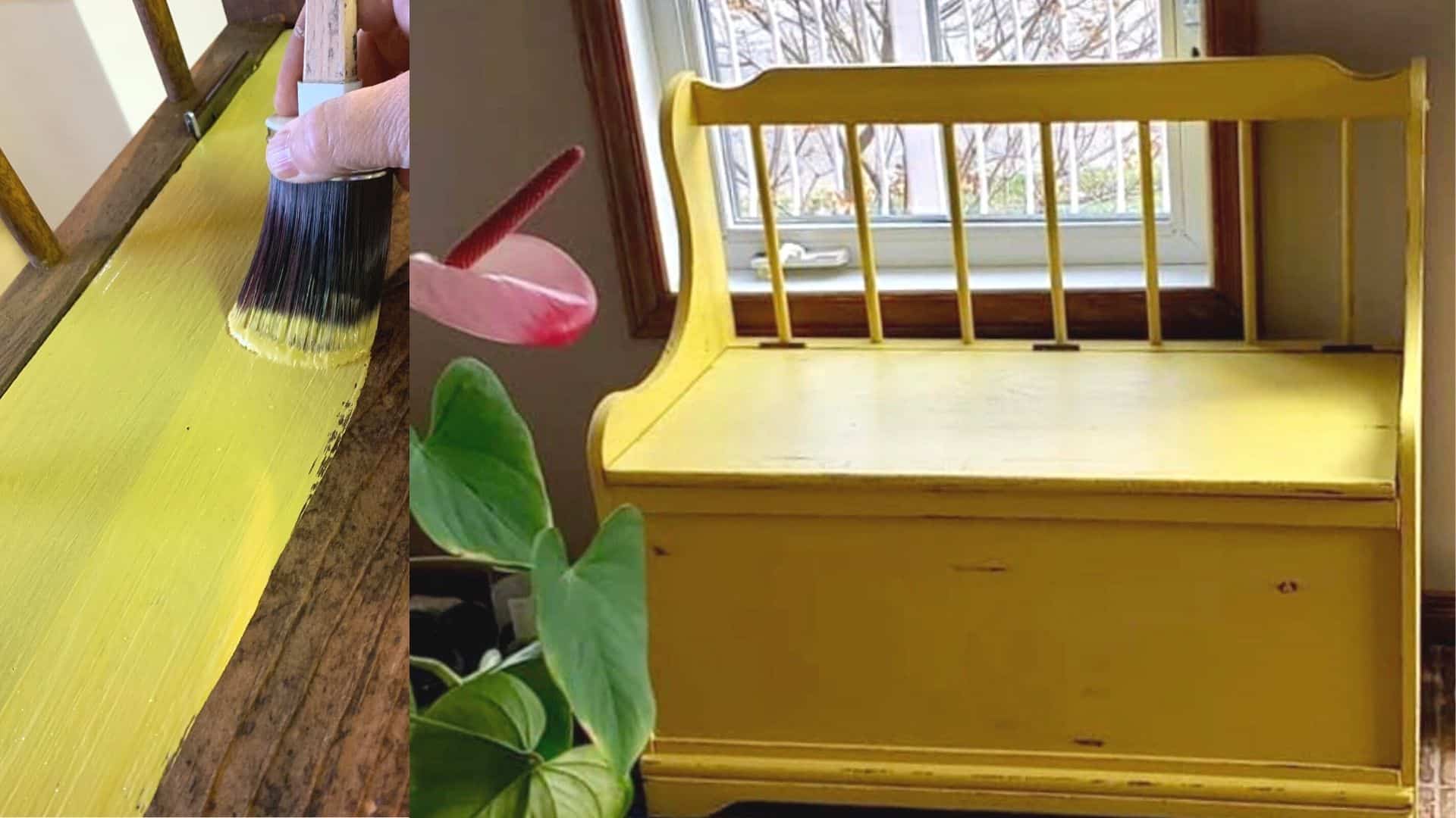 Makeover of an entrance bench with chalk based paint