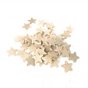 Kit of 50 little wood stars for craft projects