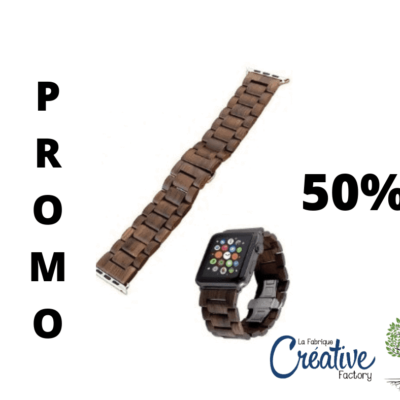 Wooden Band compatible with electronic watch (Walnut or Ebony) | Bracelet en bois compatible avec montre Électronique
