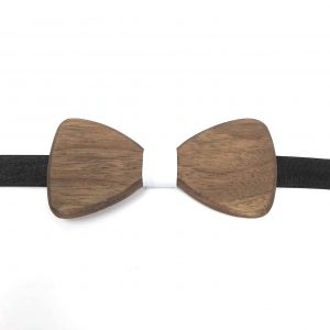 White - Adult colorantic wooden bow tie