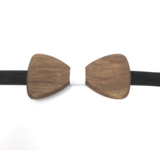 White - Adult colorantic wooden bow tie