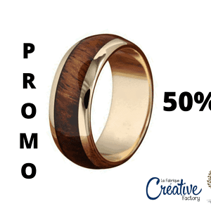 Gold Ring with Koa Wood for Men - 2