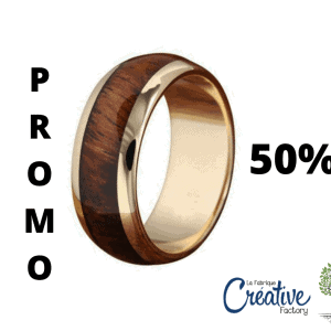 Gold Ring with Koa Wood for Men - 3