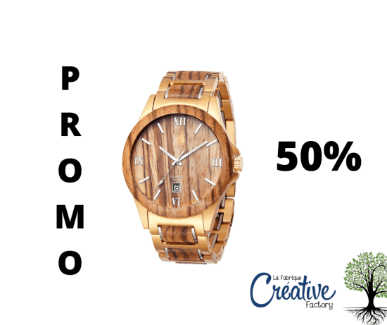Wood Watch Zebra Wood and Gold for Men - W31-b | Wood Watch Zebra Wood and Gold for Men W31-b