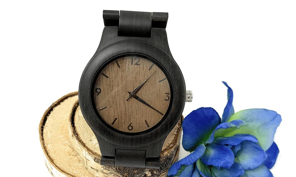 Unisex Wood Watch Dark Ebony Wood - W29 | Unisex Ebony Wood Watch - W29