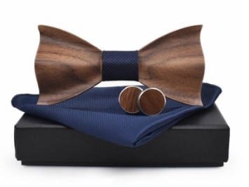 Wave Kit Men Adult – Navy Blue Fabric + Handkerchief + cufflinks | Ensemble Vague Homme Adulte – Tissu Bleu marin + Mouchoir + Boutons de manchettes