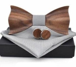 Wave Kit for Men Adult - Grey Fabric + Handkerchief + cufflinks | Ensemble Vague Homme Adulte - Tissu Gris + Mouchoir + Boutons de manchettess