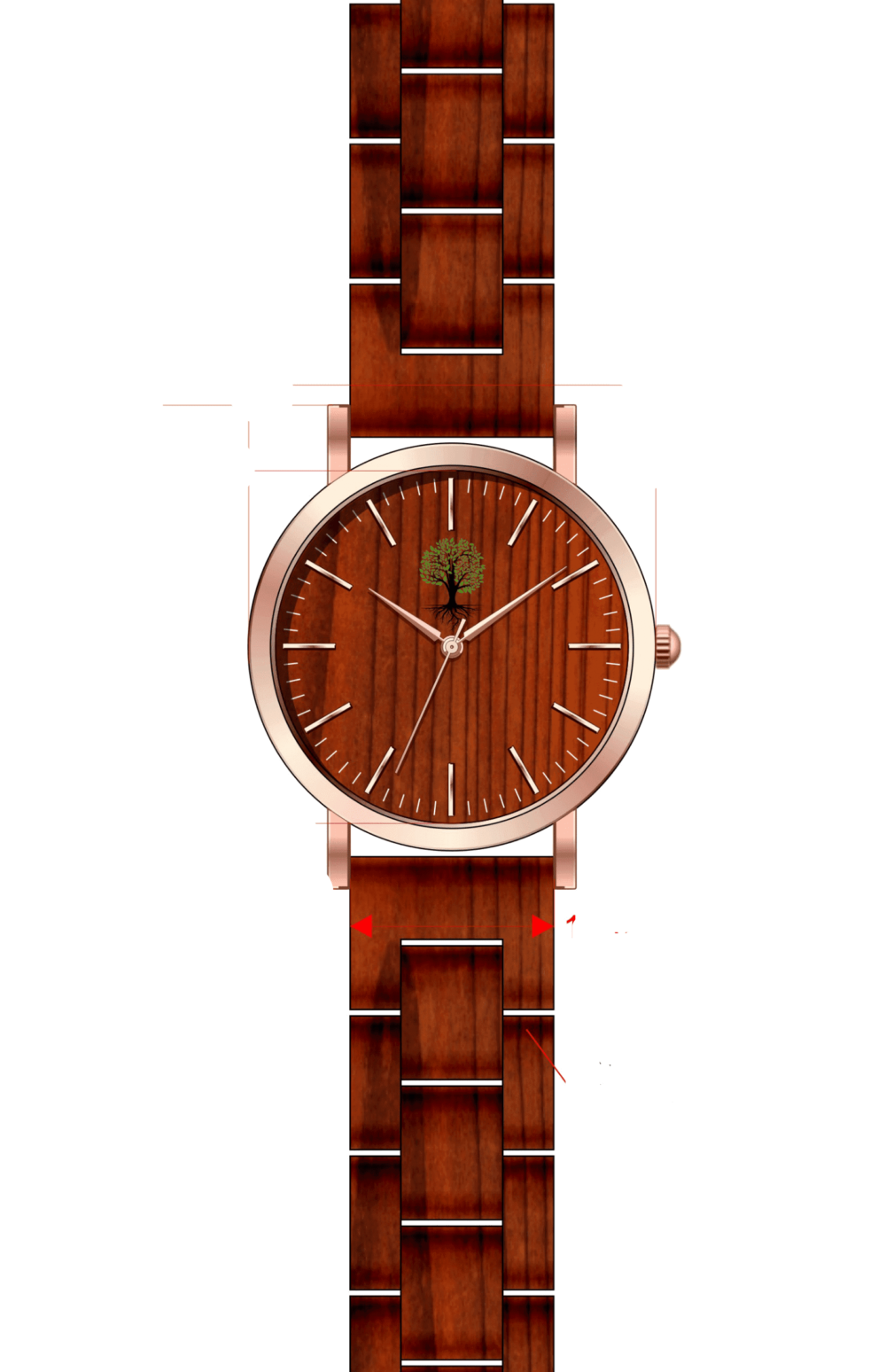 Wood Watch for Women - Red Sandal W42