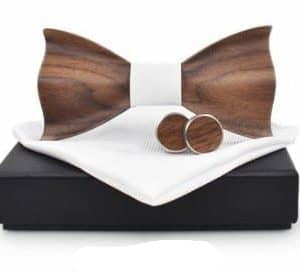 Wave Kit for Men Adult - White Fabric + Handkerchief + cufflinks | Ensemble Vague pour Homme Adulte - Tissu Blanc + Mouchoir + Boutons de manchettes
