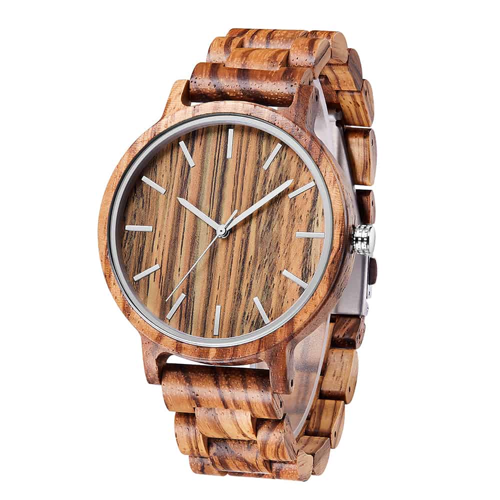 Montres en liquidations - bris mineurs - Brown zebra wood watch W16A