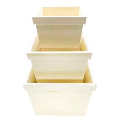 Pack of 3 Wooden Flower Boxes