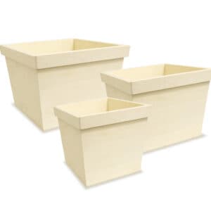 pack of 3 wooden flower boxes - Paquet de 3 bacs à fleurs en bois