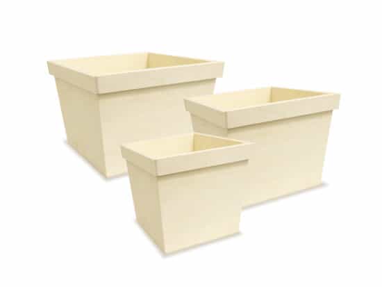 Pack of 3 wooden flower boxes