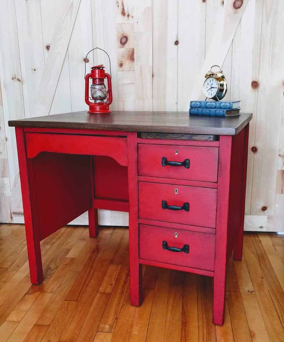 raspberry red desk